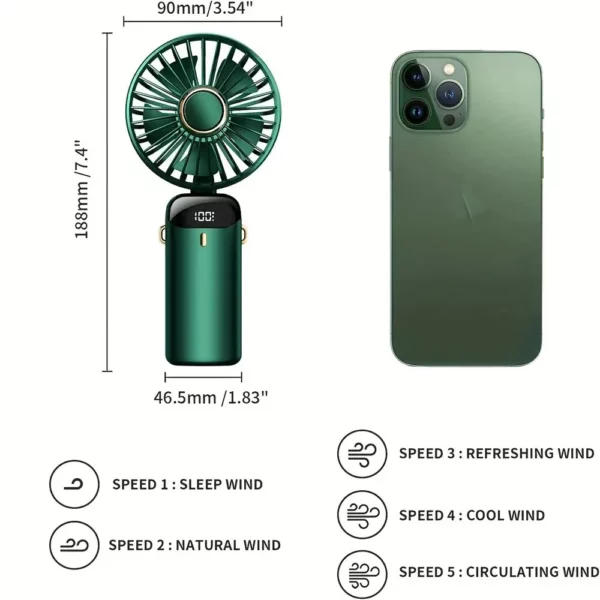 4000mAh Portable Foldable Mini Fan - Image 6