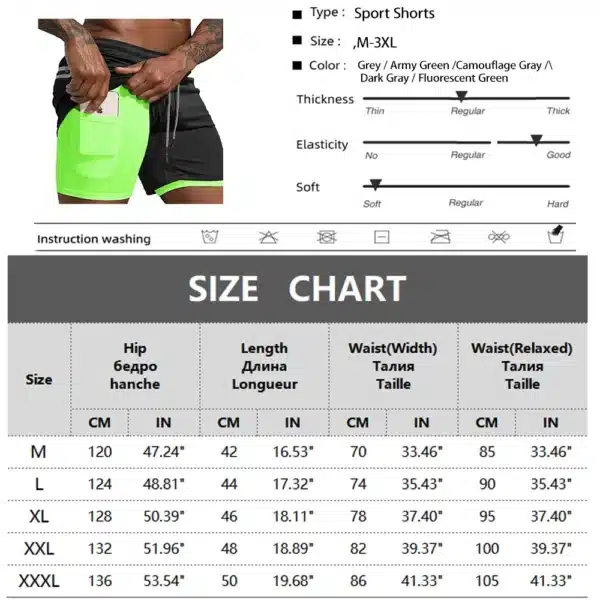 Men's 2-in-1 Sports Shorts - Image 2