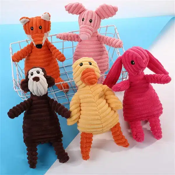 Plush Corduroy Dog Chew Toys